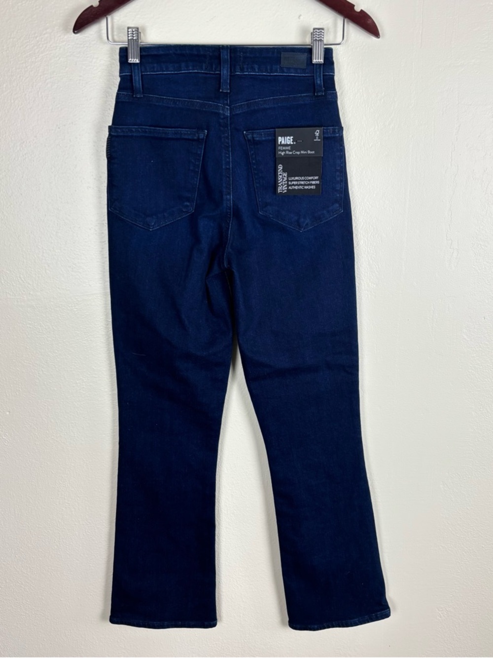 Paige Femme Jeans Size 25 Lumiere Blue High Rise Crop Mini Boot Jeans NWT - Picture 9 of 12